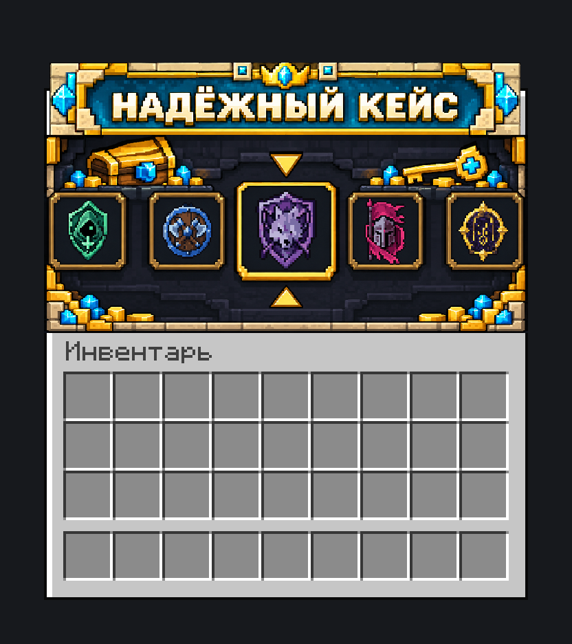 Игровое меню открытия Надёжного кейса рангов